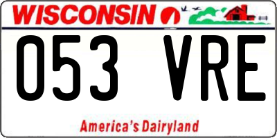 WI license plate 053VRE