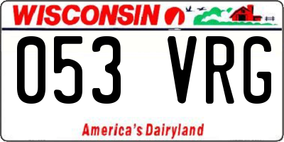 WI license plate 053VRG