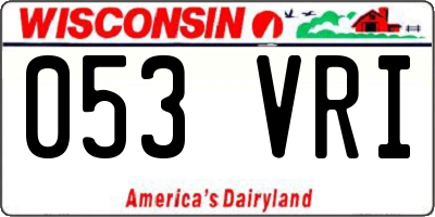 WI license plate 053VRI