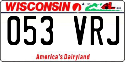 WI license plate 053VRJ