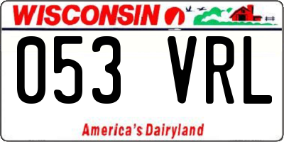 WI license plate 053VRL