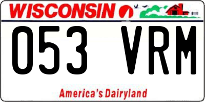 WI license plate 053VRM