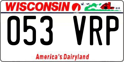 WI license plate 053VRP