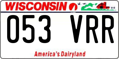 WI license plate 053VRR