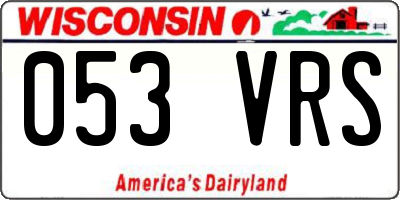 WI license plate 053VRS