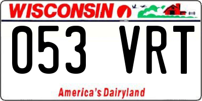 WI license plate 053VRT