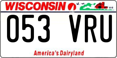 WI license plate 053VRU