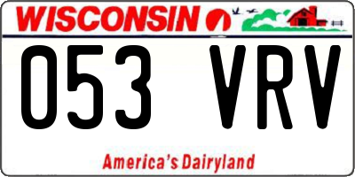 WI license plate 053VRV