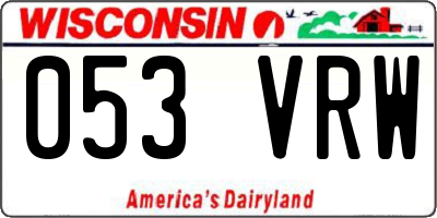 WI license plate 053VRW