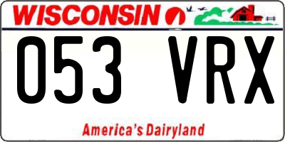 WI license plate 053VRX