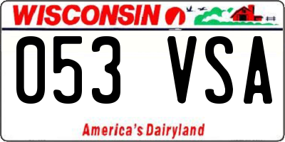 WI license plate 053VSA