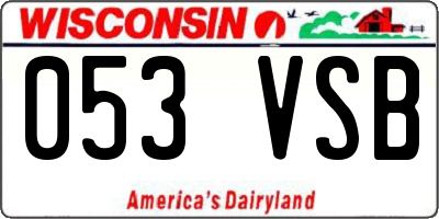 WI license plate 053VSB