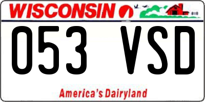 WI license plate 053VSD