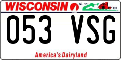 WI license plate 053VSG