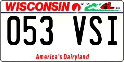 WI license plate 053VSI