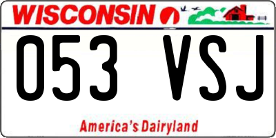 WI license plate 053VSJ