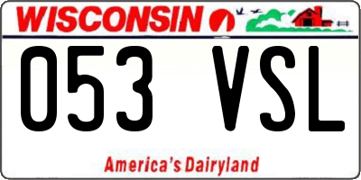 WI license plate 053VSL