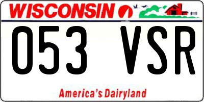 WI license plate 053VSR