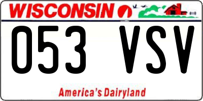 WI license plate 053VSV