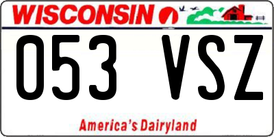 WI license plate 053VSZ
