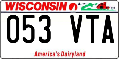 WI license plate 053VTA
