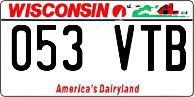 WI license plate 053VTB