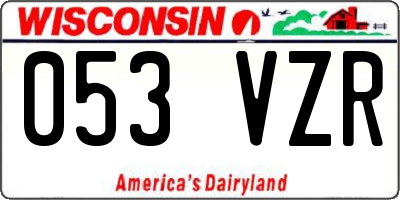 WI license plate 053VZR