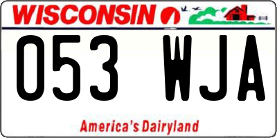 WI license plate 053WJA