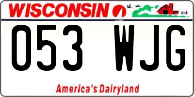 WI license plate 053WJG