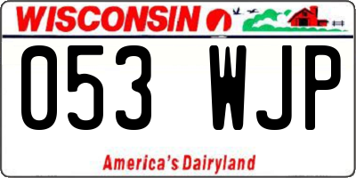 WI license plate 053WJP