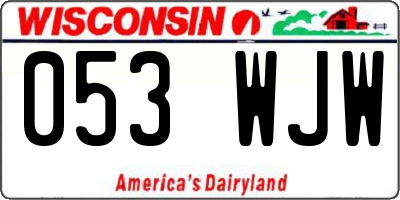 WI license plate 053WJW