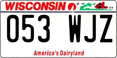 WI license plate 053WJZ