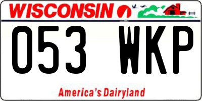 WI license plate 053WKP