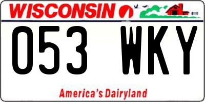 WI license plate 053WKY