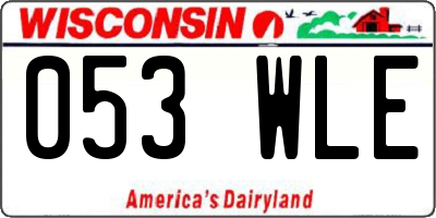 WI license plate 053WLE