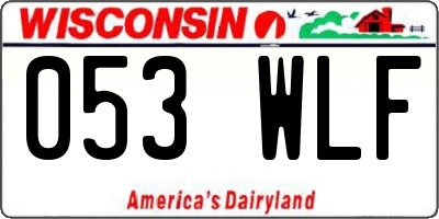 WI license plate 053WLF