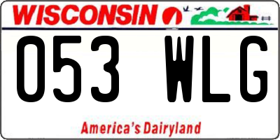 WI license plate 053WLG