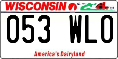 WI license plate 053WLO