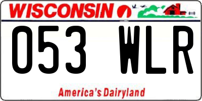 WI license plate 053WLR