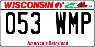 WI license plate 053WMP