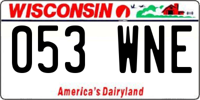 WI license plate 053WNE
