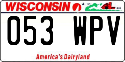 WI license plate 053WPV