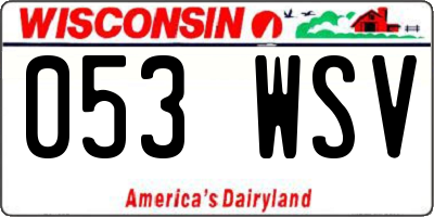 WI license plate 053WSV