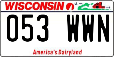 WI license plate 053WWN