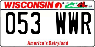 WI license plate 053WWR