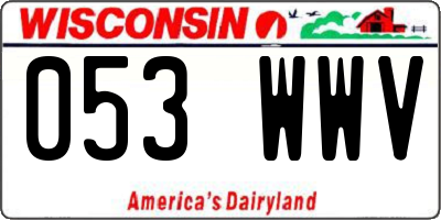 WI license plate 053WWV