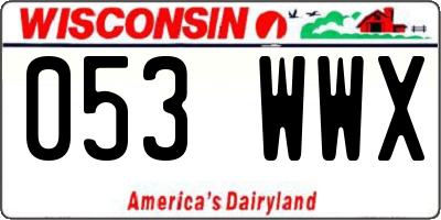 WI license plate 053WWX