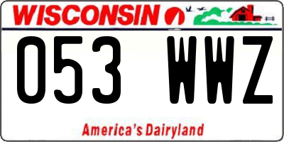 WI license plate 053WWZ
