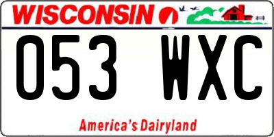 WI license plate 053WXC