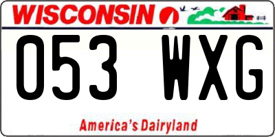 WI license plate 053WXG